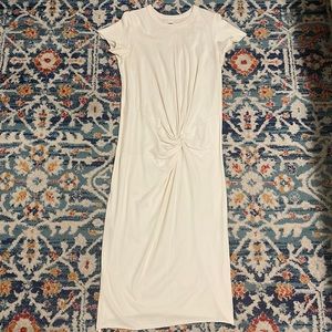 NWOT NSF Kaden Twist Knot White T-Shirt Dress